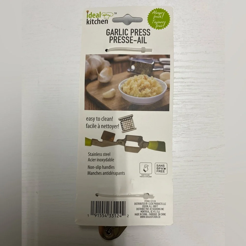 NIB Ideal Kitchen Black Stainless Steel Garlic Press - Picture 3 of 3